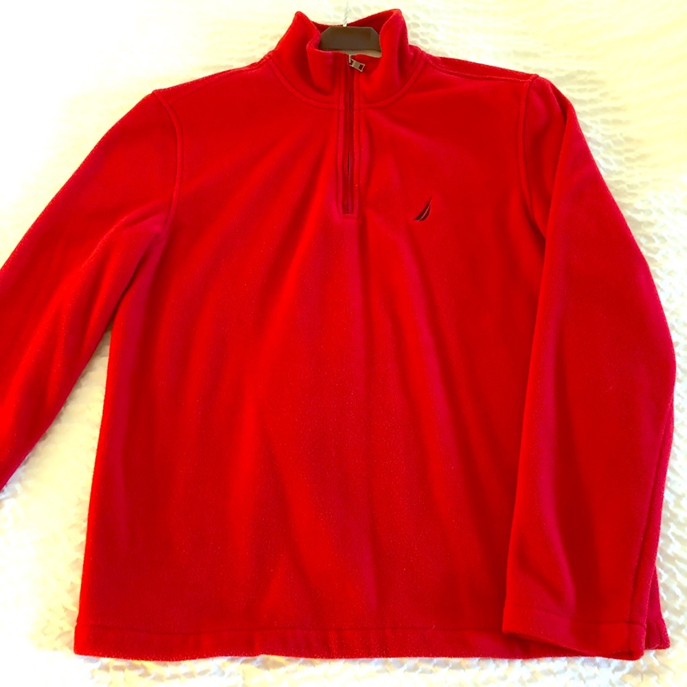 FINAL SALE Nautical 1/4 Zip Red Fleece Shirt